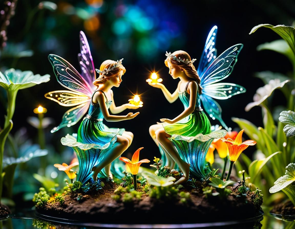 Enameled Glass Fairies