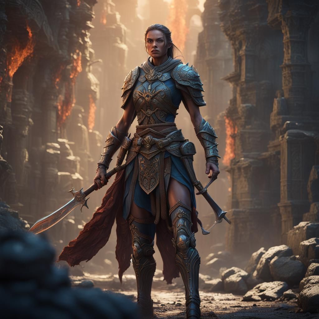 Sculptural Female Warrior Concept Art