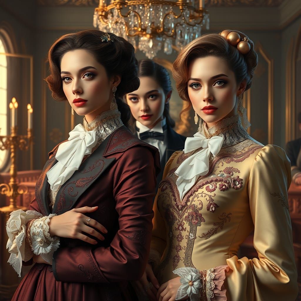 Elegant Figures in Lavish Portraiture