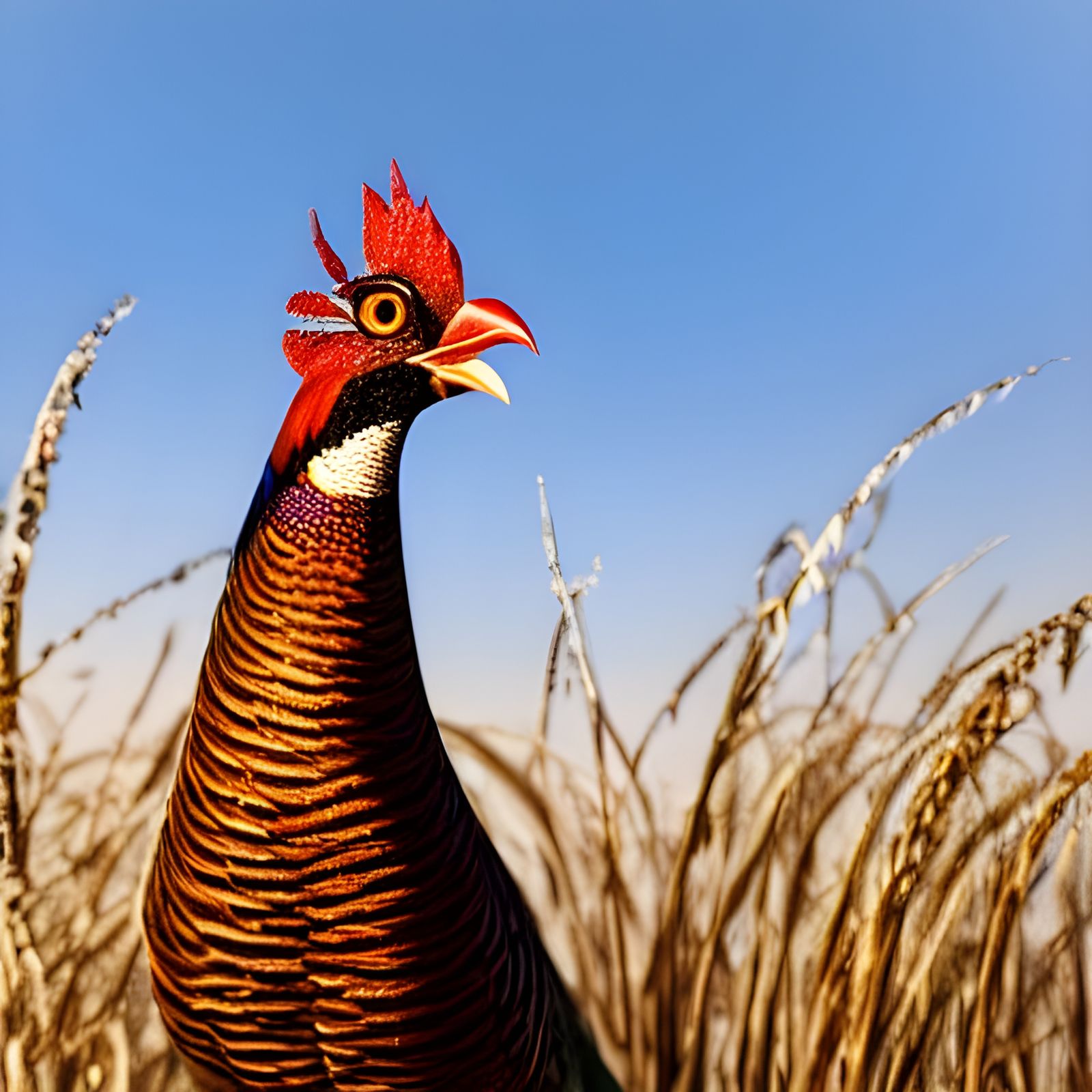 Detailed Pheasant Portrait in Naturalistic Style