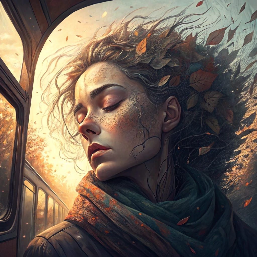 Hyperdetailed Surrealistic Portrait of a Woman in a Swirling...