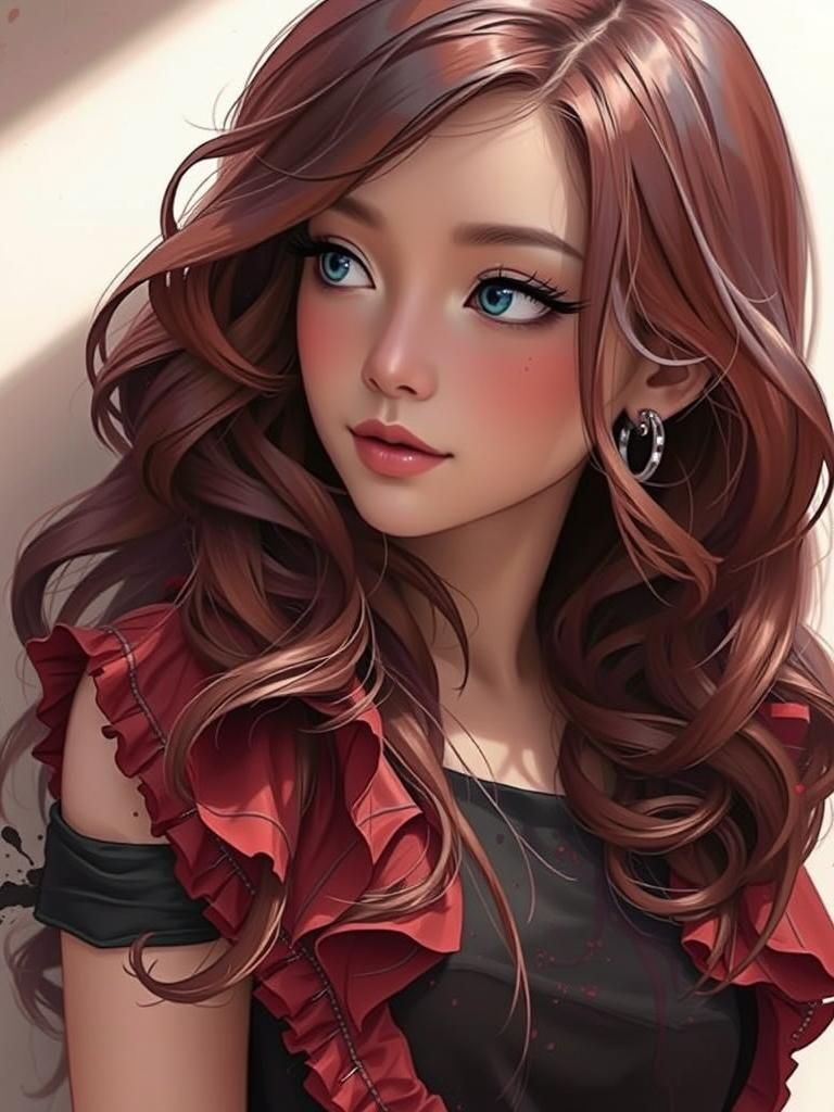 Hyperrealistic Portrait of Woman with Sapphire Eyes