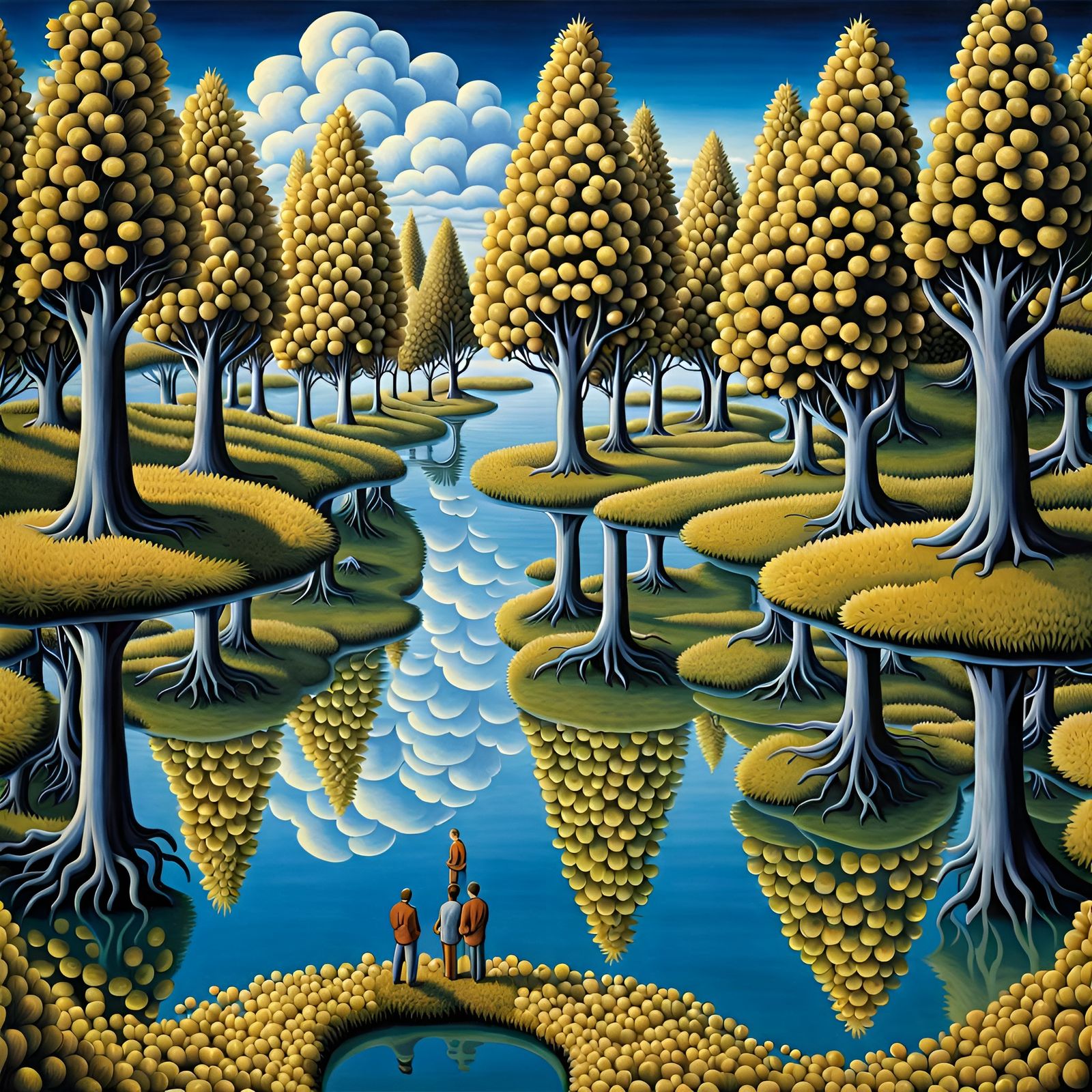 Mesmerizing Recursive Optical Illusion in Surreal Style