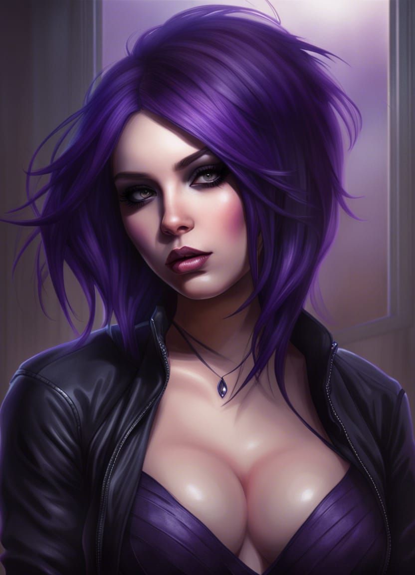 Raven (DC) in Biker Outfit