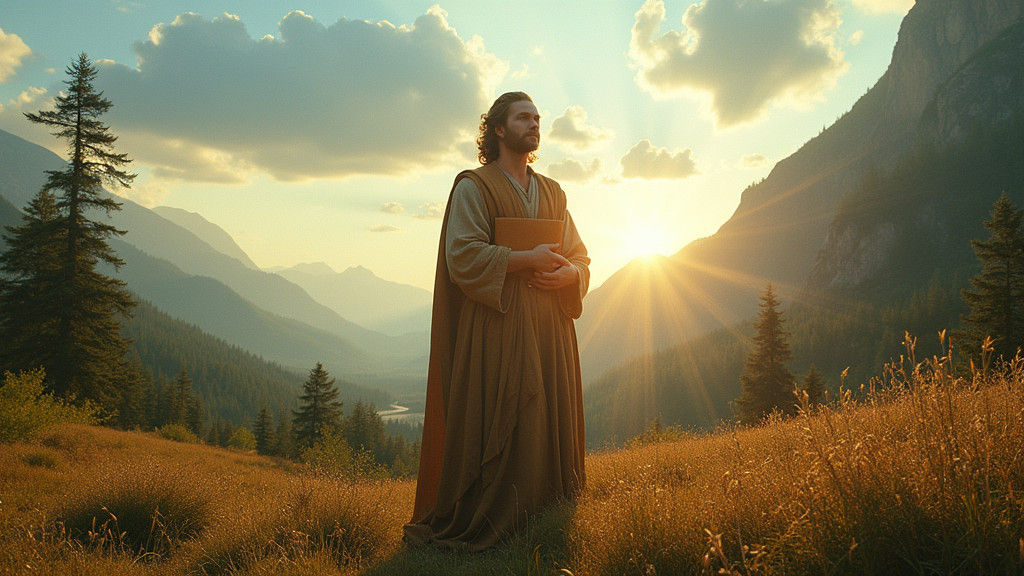 Majestic Human Figure Embodies Earth Harmony in Cinematic St...