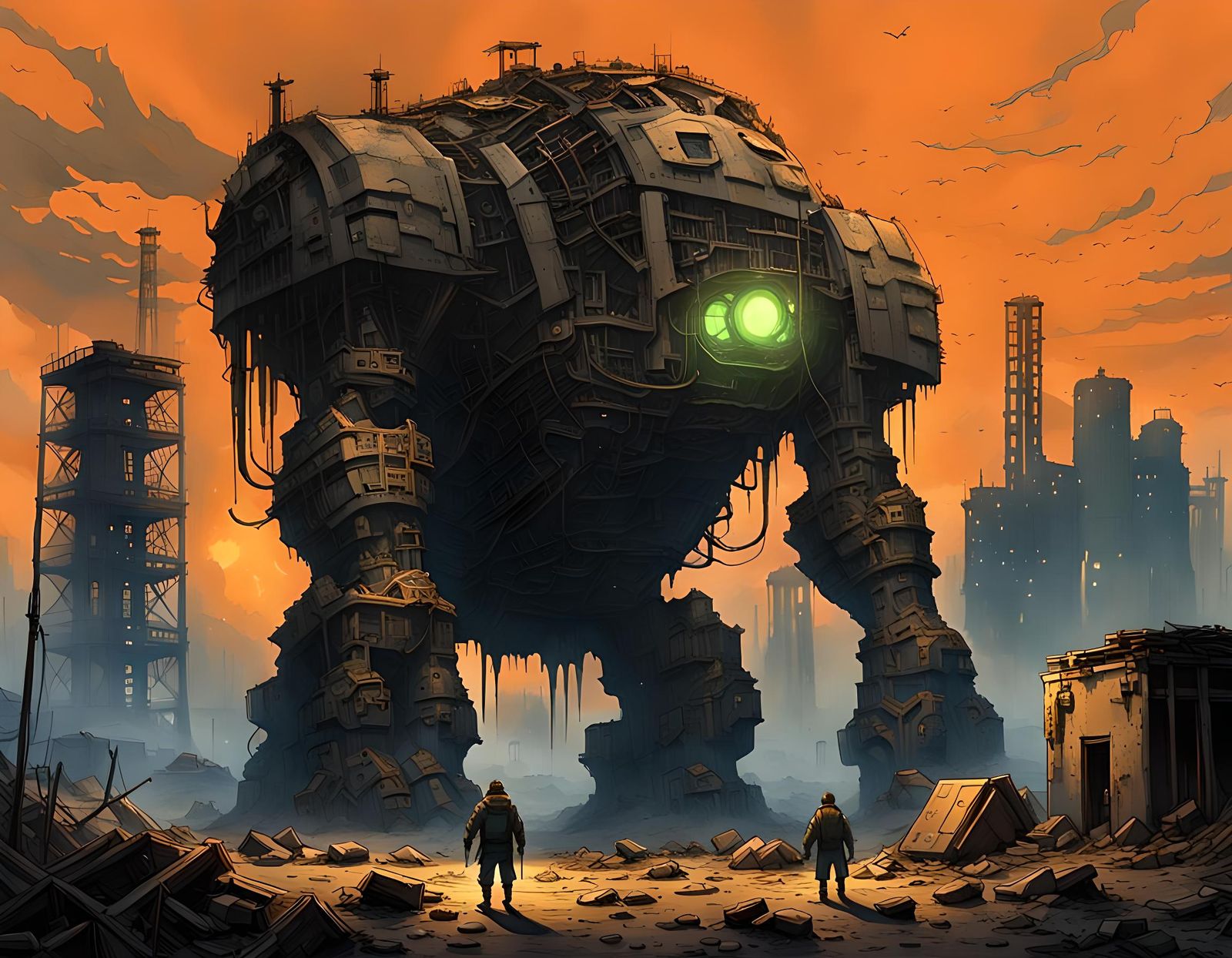 Radioactive Atomic Cyclops in Post-Apocalyptic Wasteland