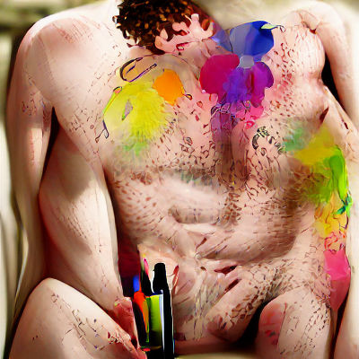 Realistic Colorful Nude Portrait of Richard Madden