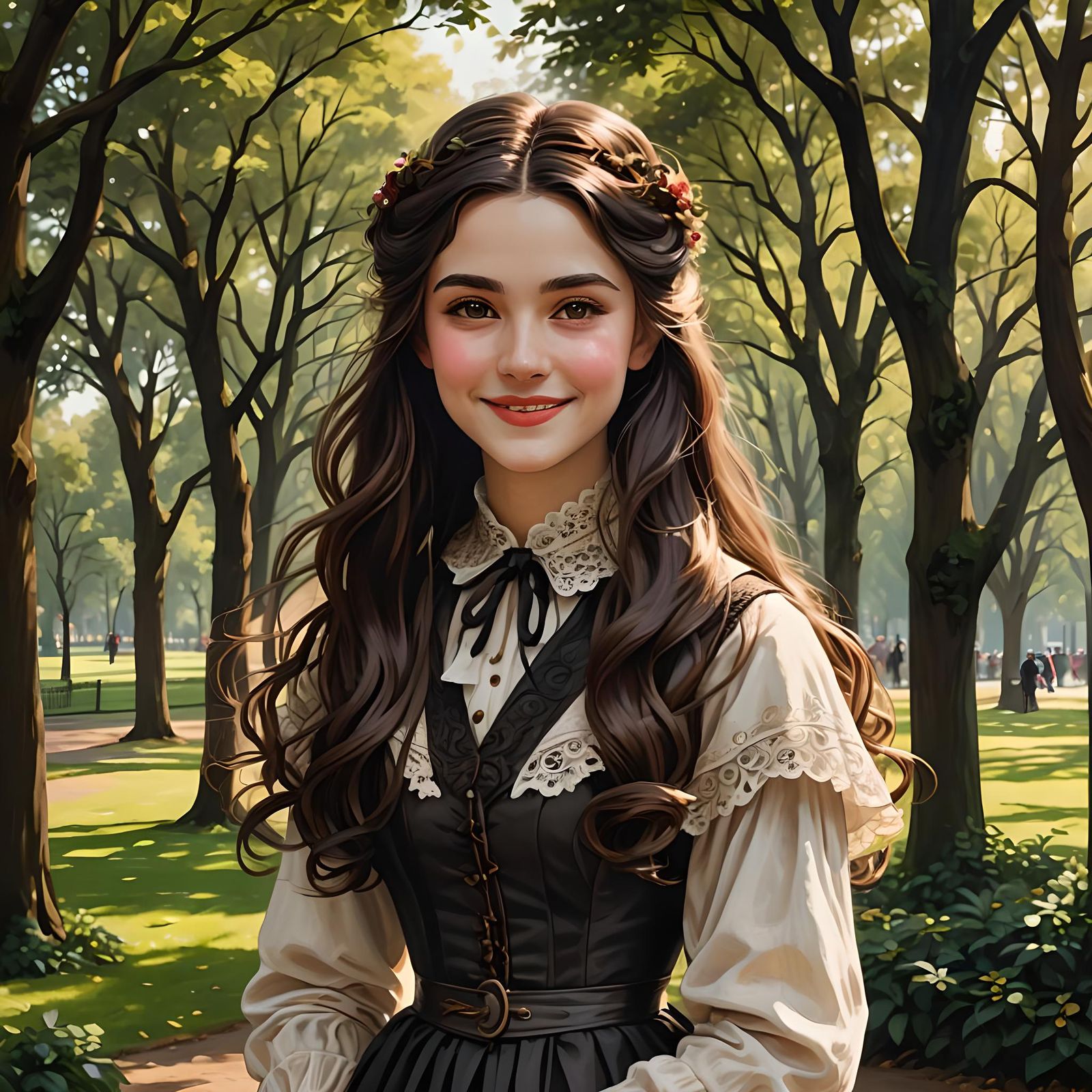 Victorian Emily in the park