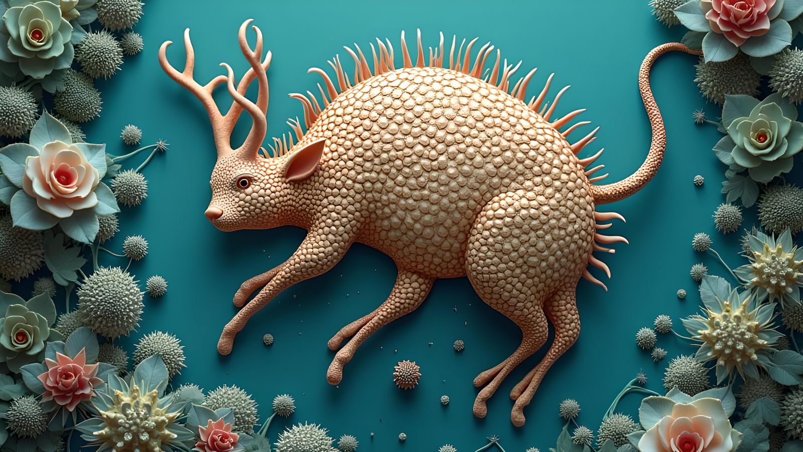 Anthropomorphic Lyrebird with Celtic Filigree Details