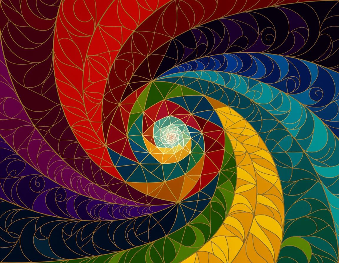 Stained Glass Rainbow Fractal Flame Art