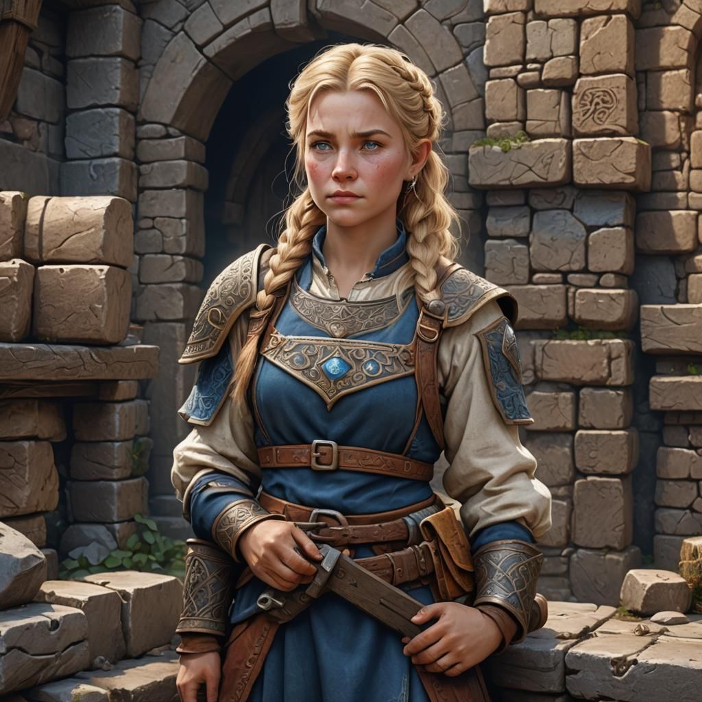 Fantasy Female Dwarf Peasant Concept Art