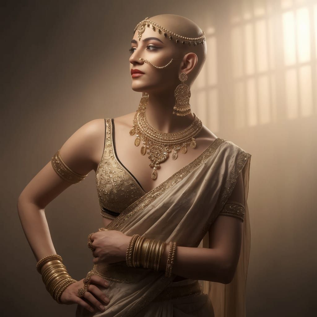 Indian Goddess in Gold and Elegance