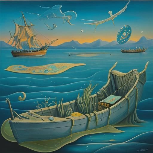 Surreal Souls Rising Through Dreams, Salvador Dali Style