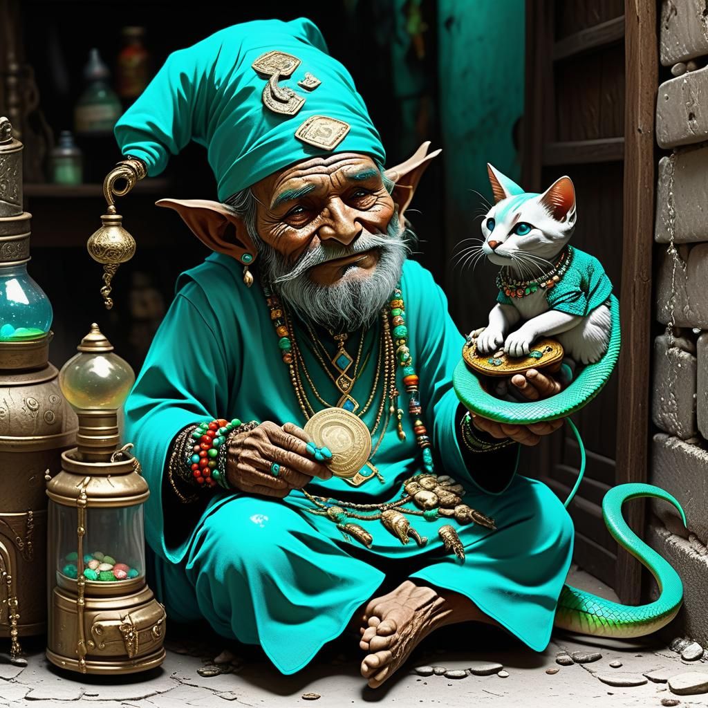 Detailed Leprechaun Medicine Woman in Alley