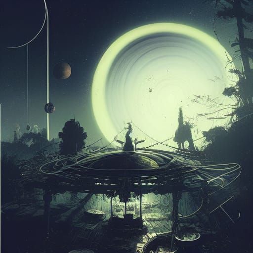 Rings of Saturn in Ansel Adams Style