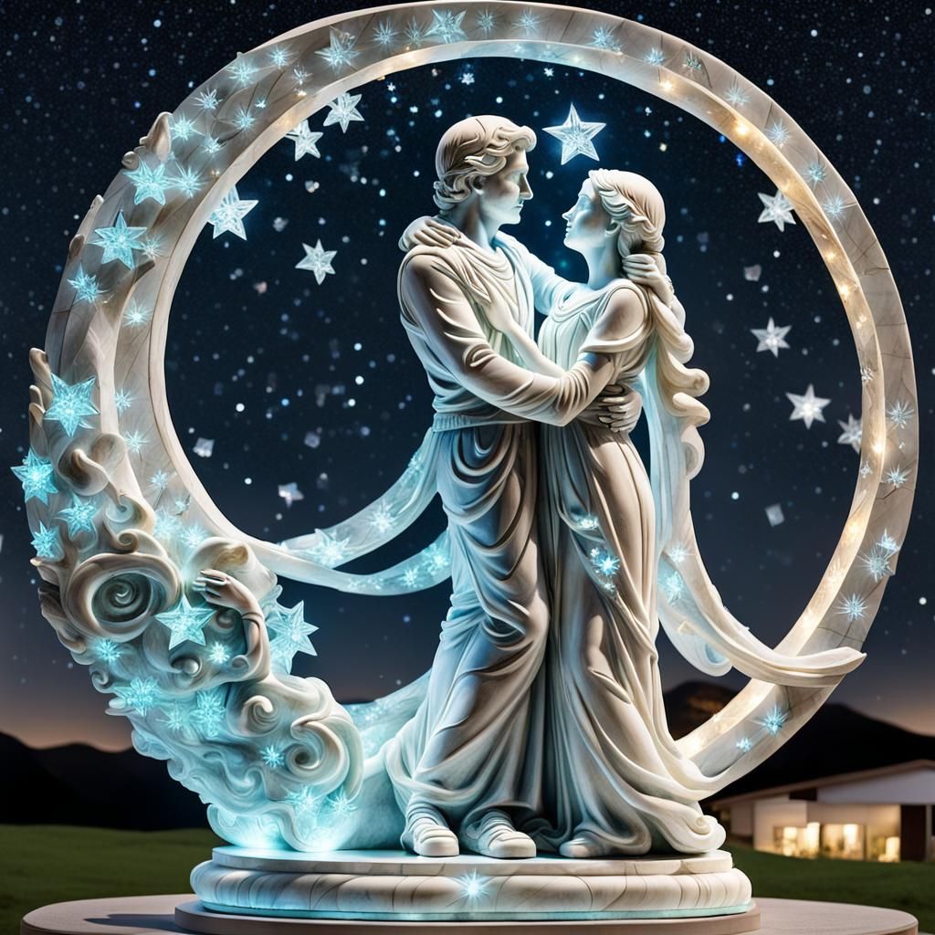 Loving Couple under Celestial Glow