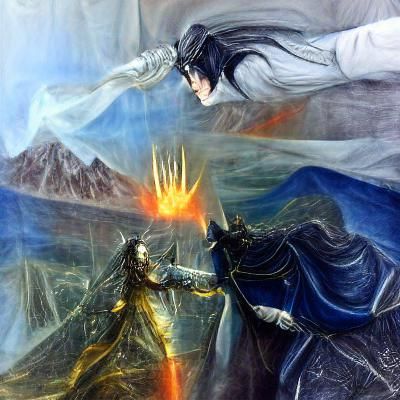 Epic Battle Scene: Fingolfin Confronts Morgoth