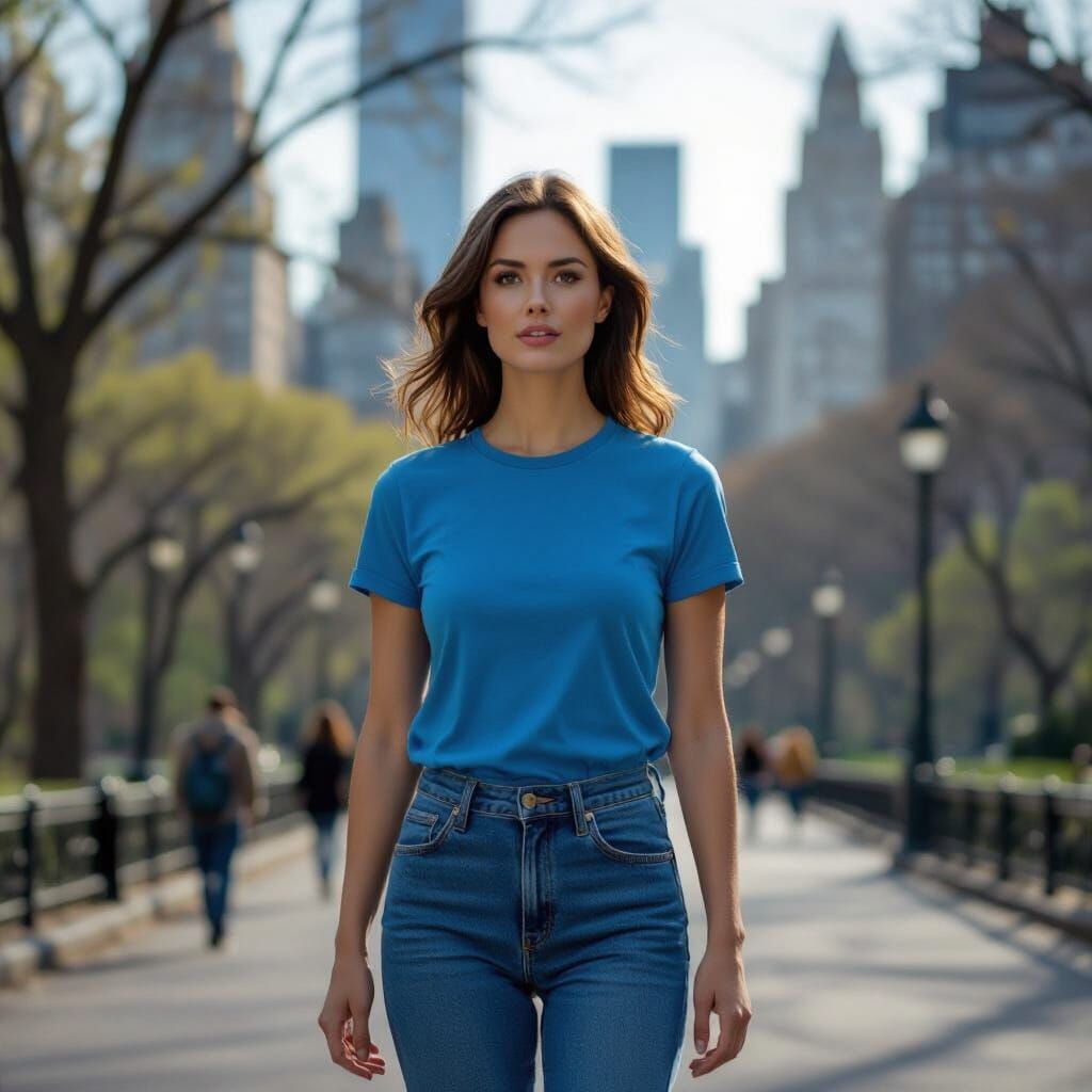 Woman in Central Park: Cinematic Film Still