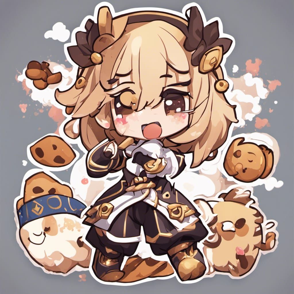 Cookie Run Chibi Character in Anime Style