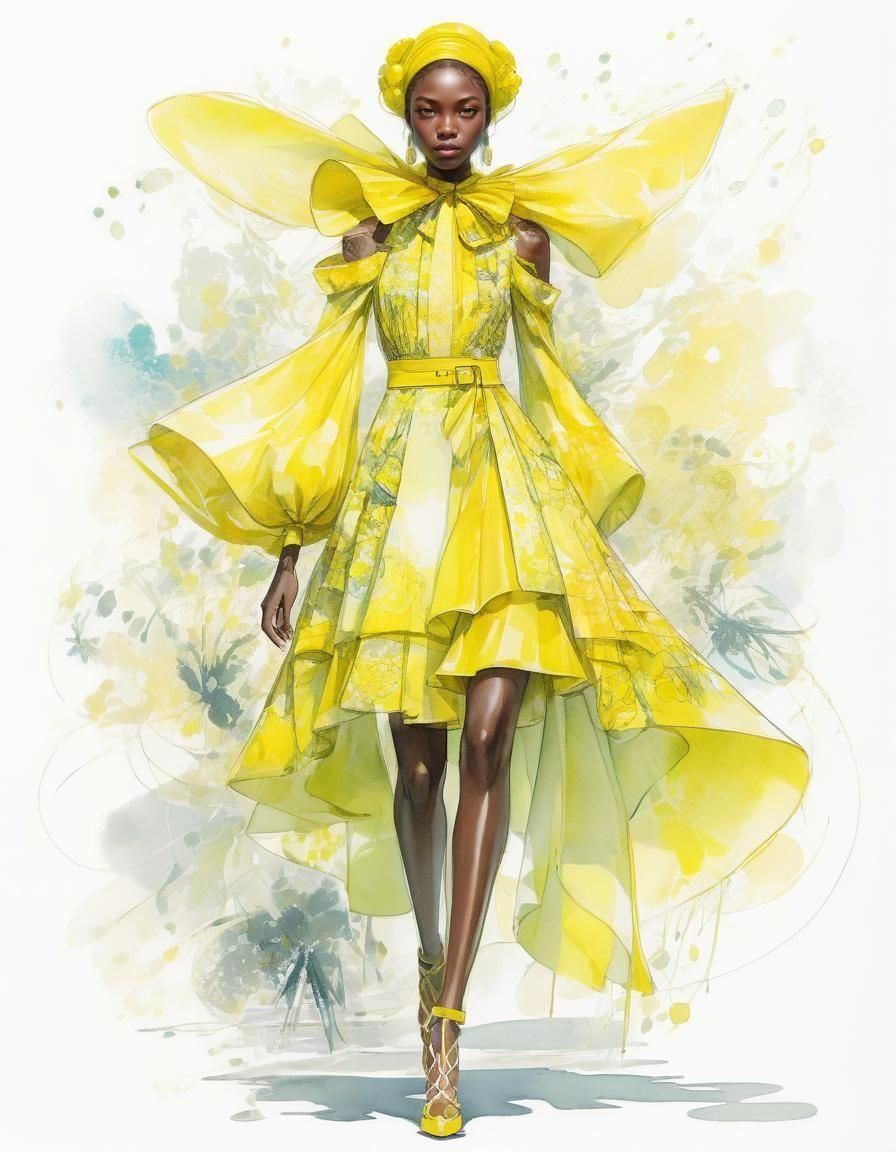 Tiina Ejiro Fashion Sketch in Anime Style