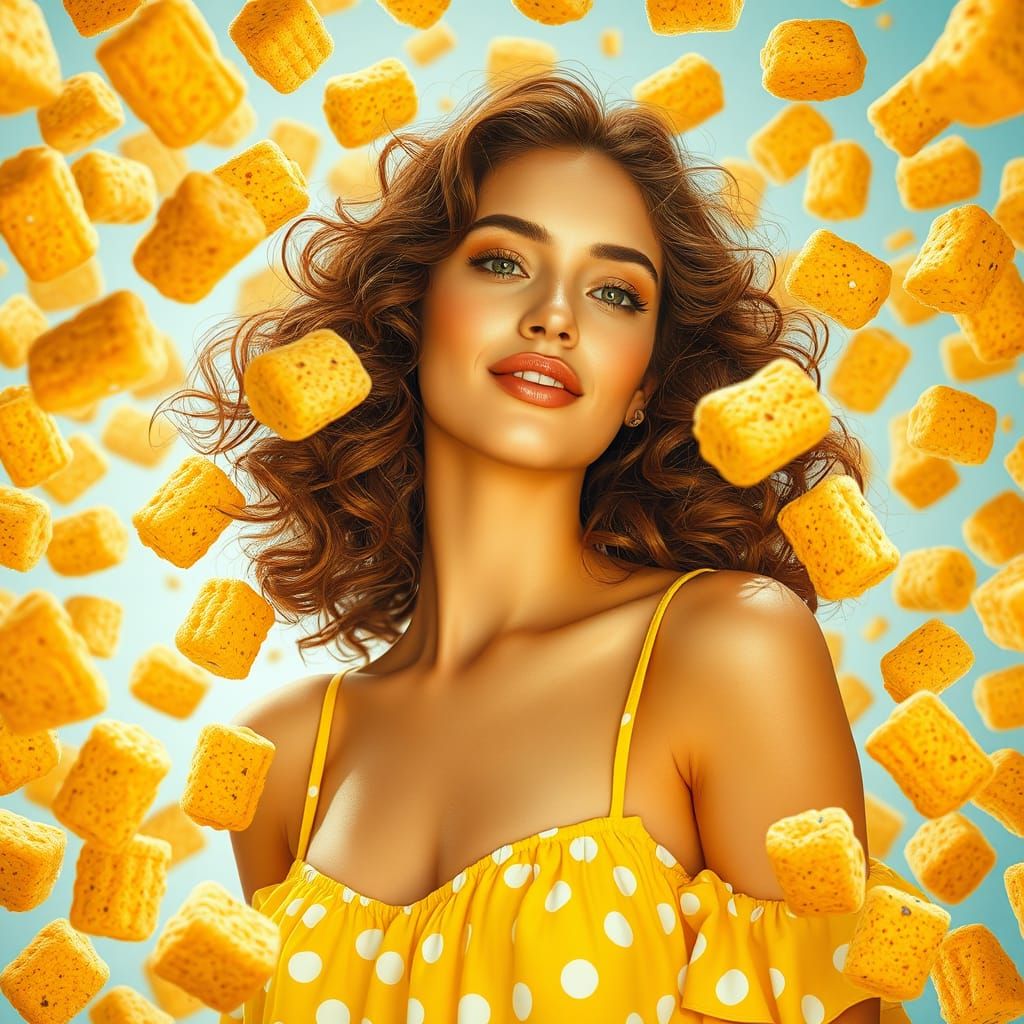 Golden Goddess in a Whimsical Twinkie Storm