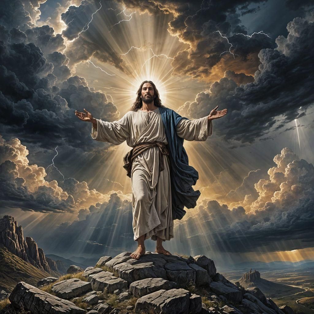 Radiant Christ Banishes Darkness with Divine Light