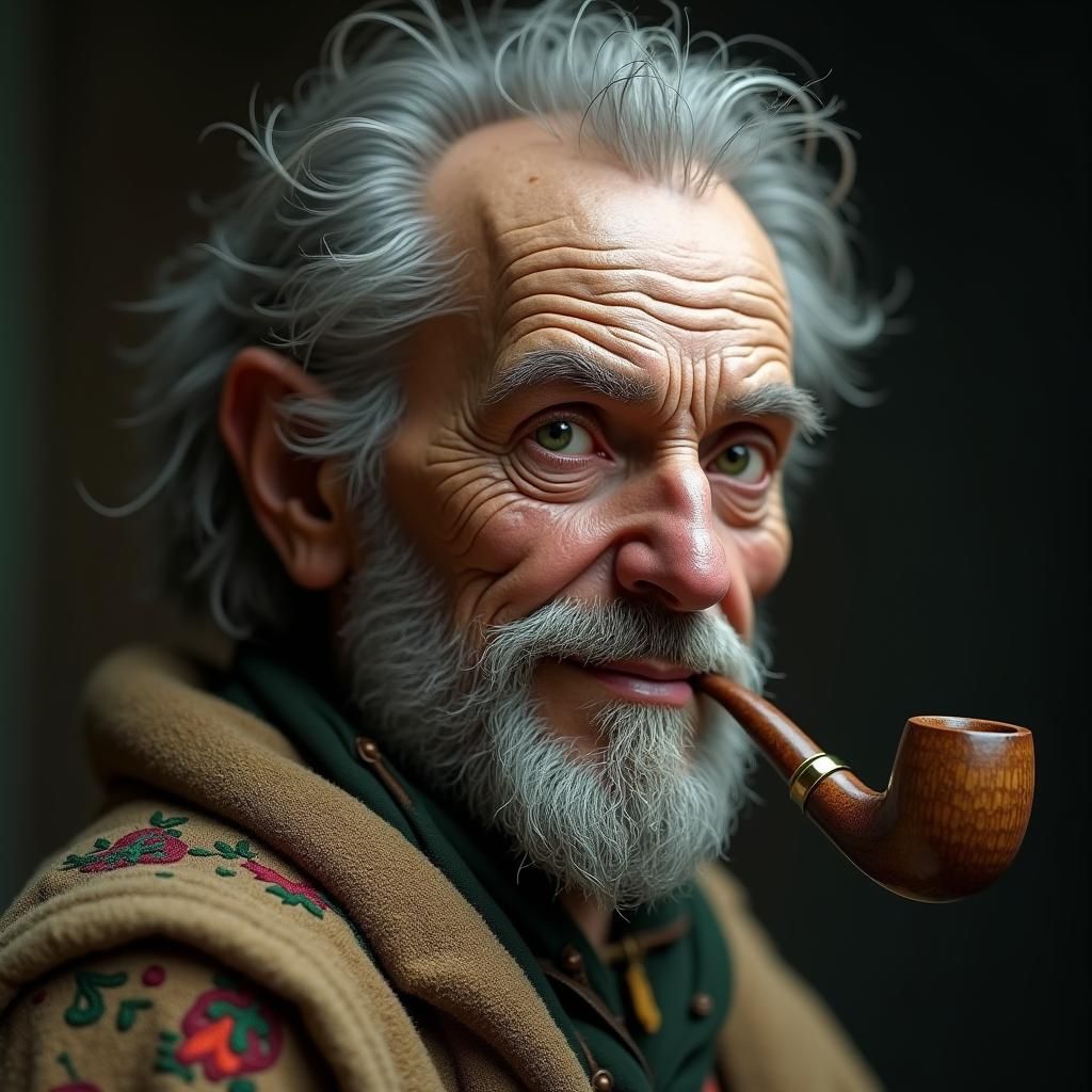 Wizard Portrait with Mystical Embroidery