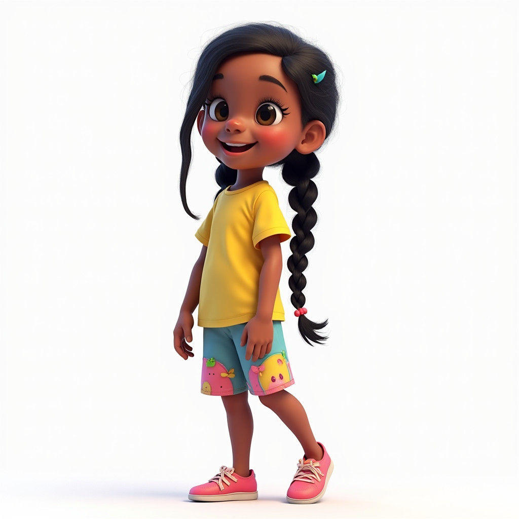 Joyful Girl Portrait in 3D Anime Style