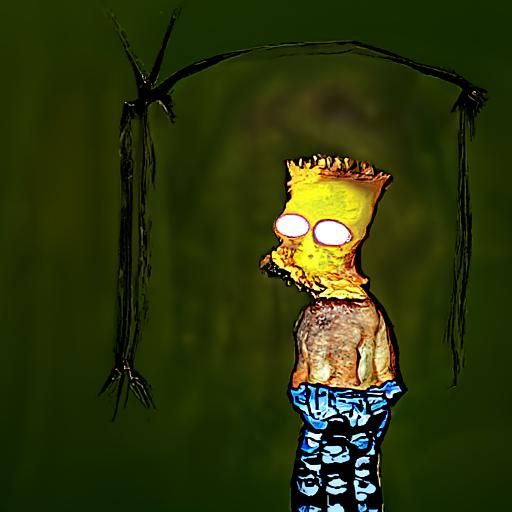 Eldritch Backrooms Bart Simpson in Hyperrealism