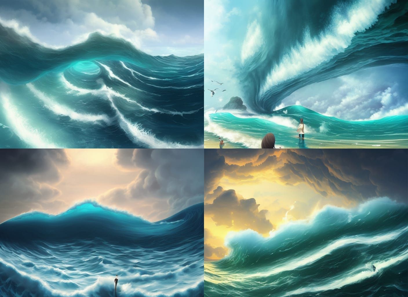 Large Ocean Wave as Digital Fantasy Art