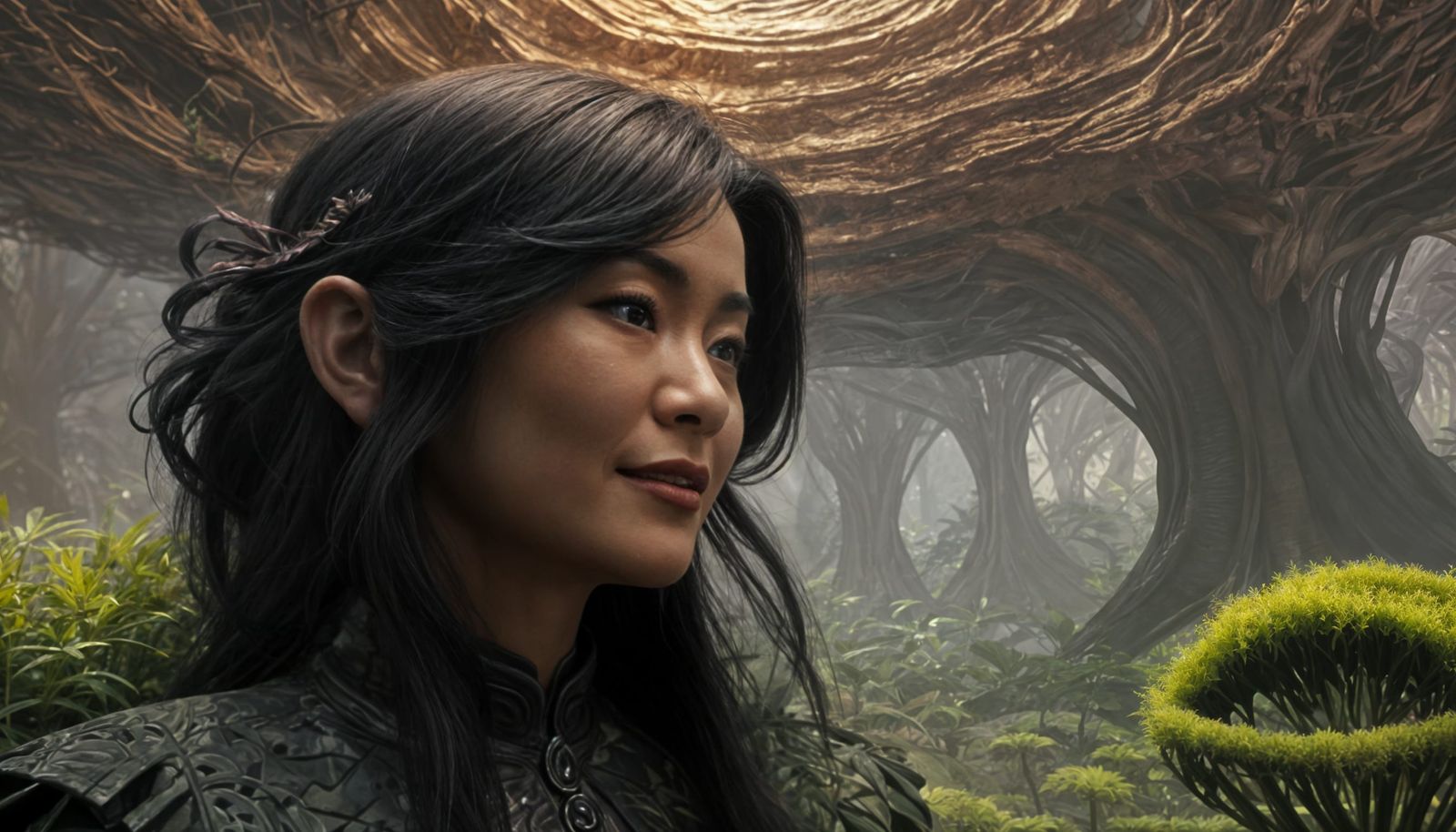 Keiko O'Brien Portrait in a Surreal Alien Landscape