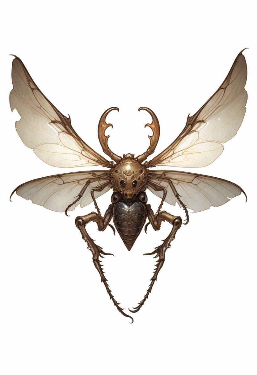 Flying Beetle-Spider Hybrid in Heroic Fantasy Style
