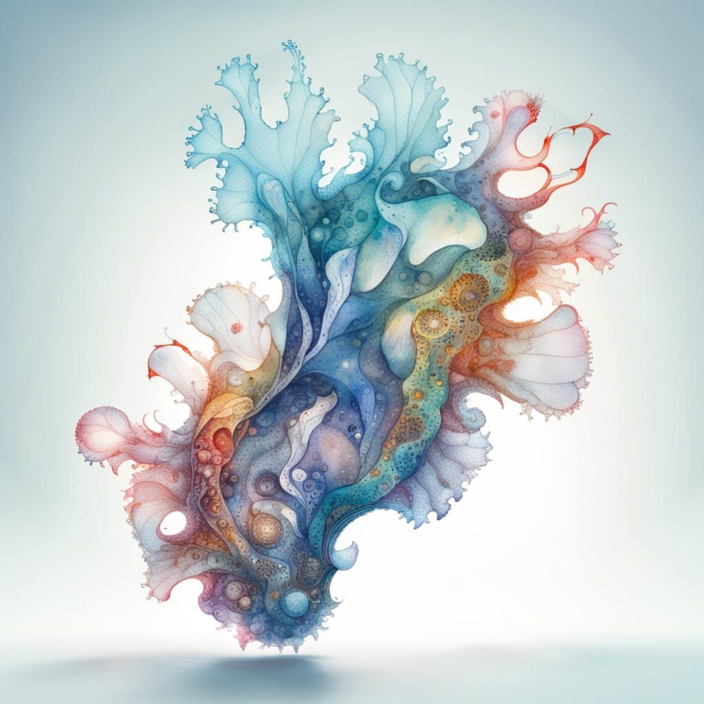 Watercolor Macrophotography of a Beautiful Amoeba