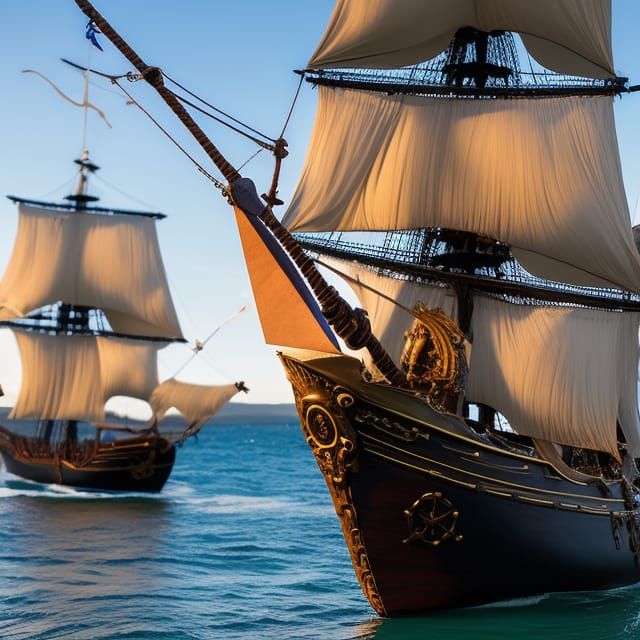 Pirate Ship Ablaze: A Cinematic 1700s Scene