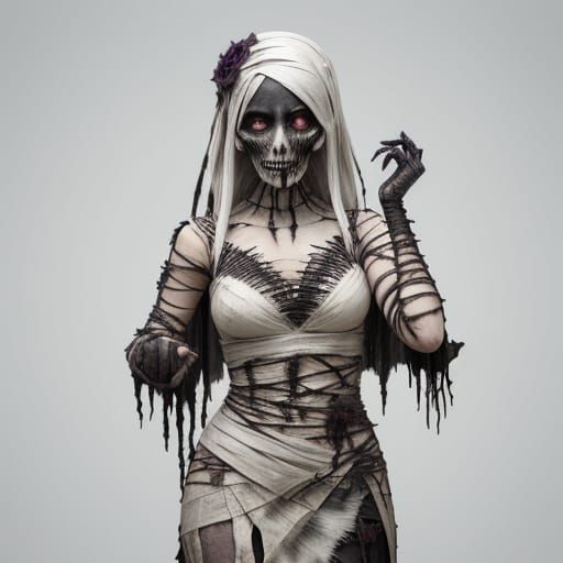 Gothic Mummy Rotting in Halloween Costume