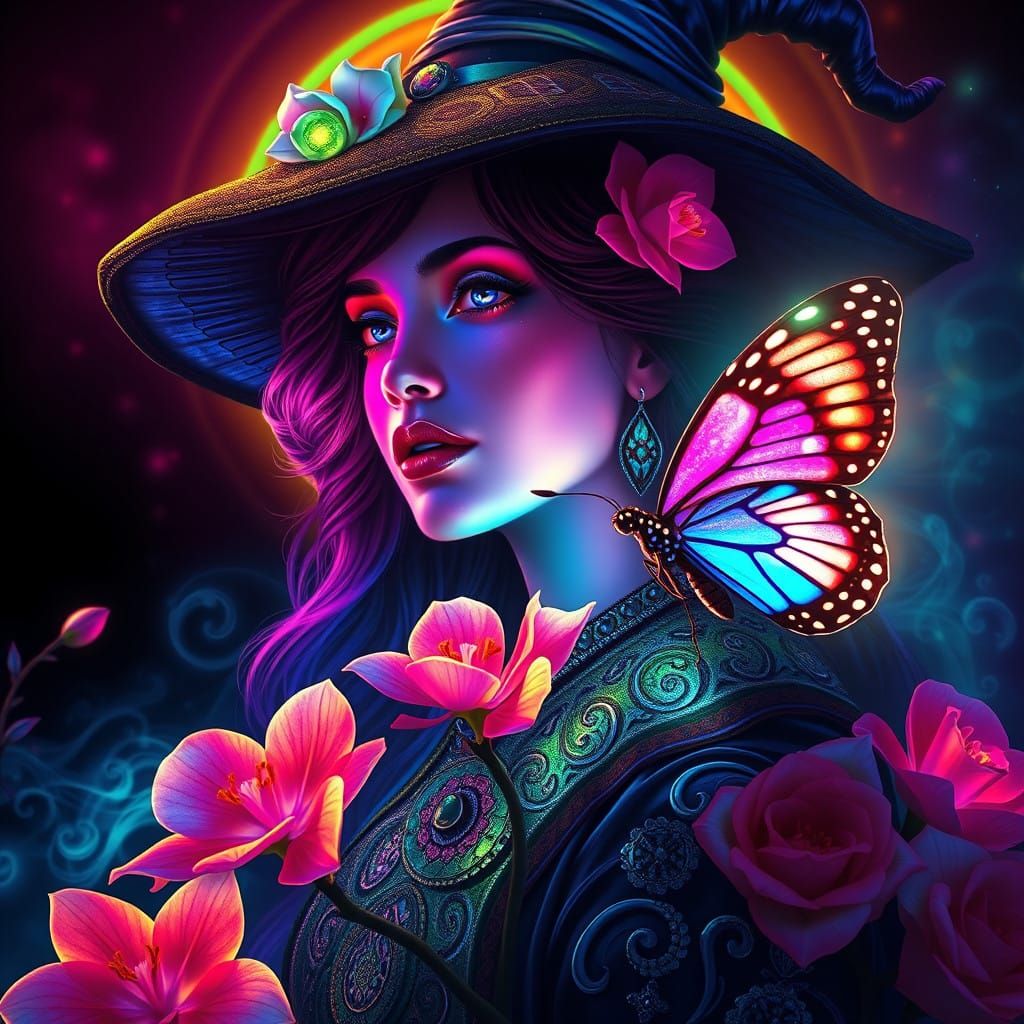 Surreal Witch Transcends Reality in a Kaleidoscope of Color
