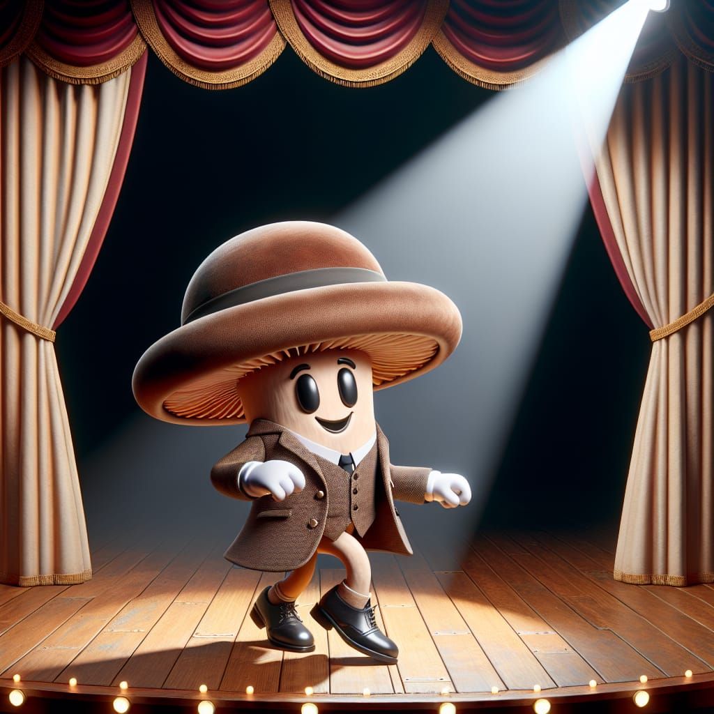 Vaudeville Mushroom Tap Dancer in Top Hat