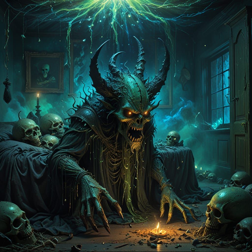 Demonic Monster Hiding Under Bed at Cursed New Year's Ball