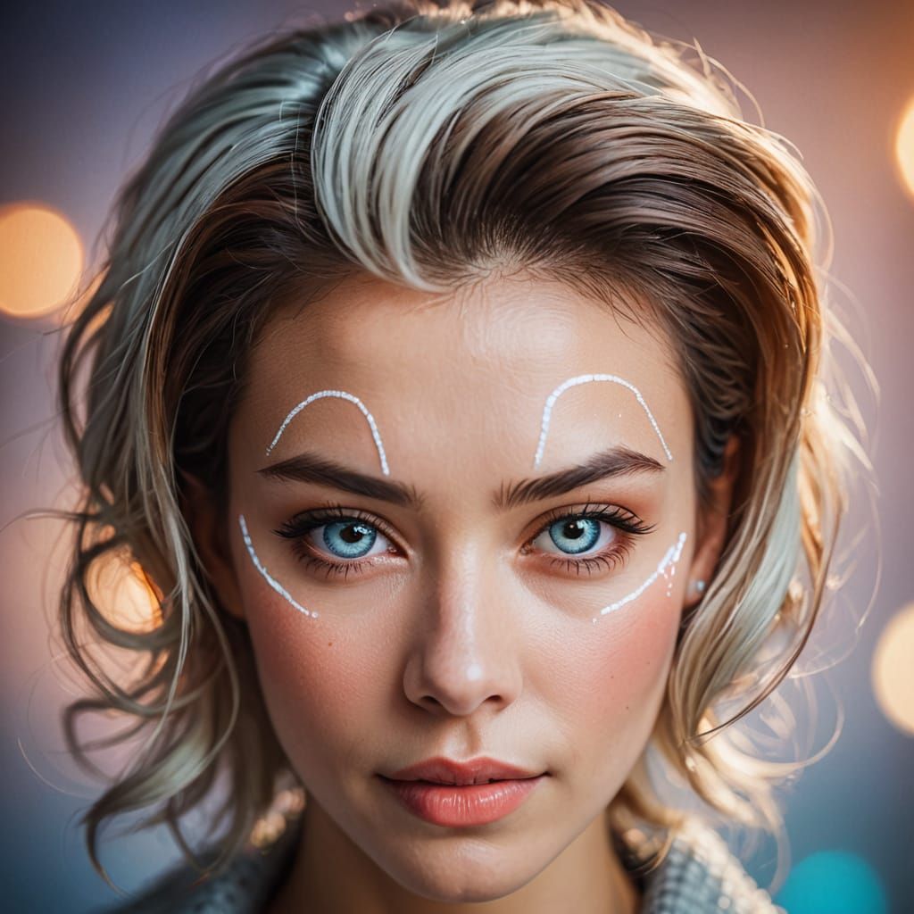 Glamorous Woman in Warm Studio Lighting