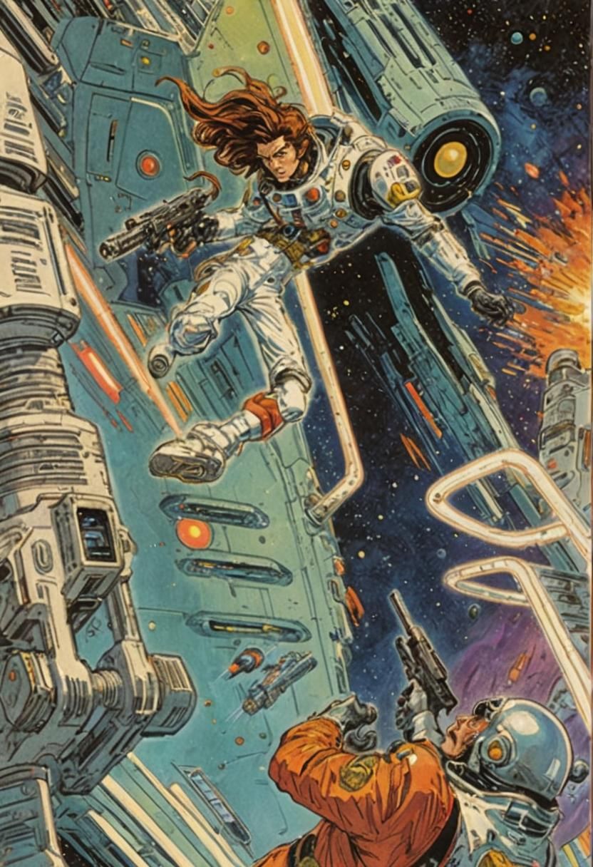 Space Pirate Encounter in Anime Style