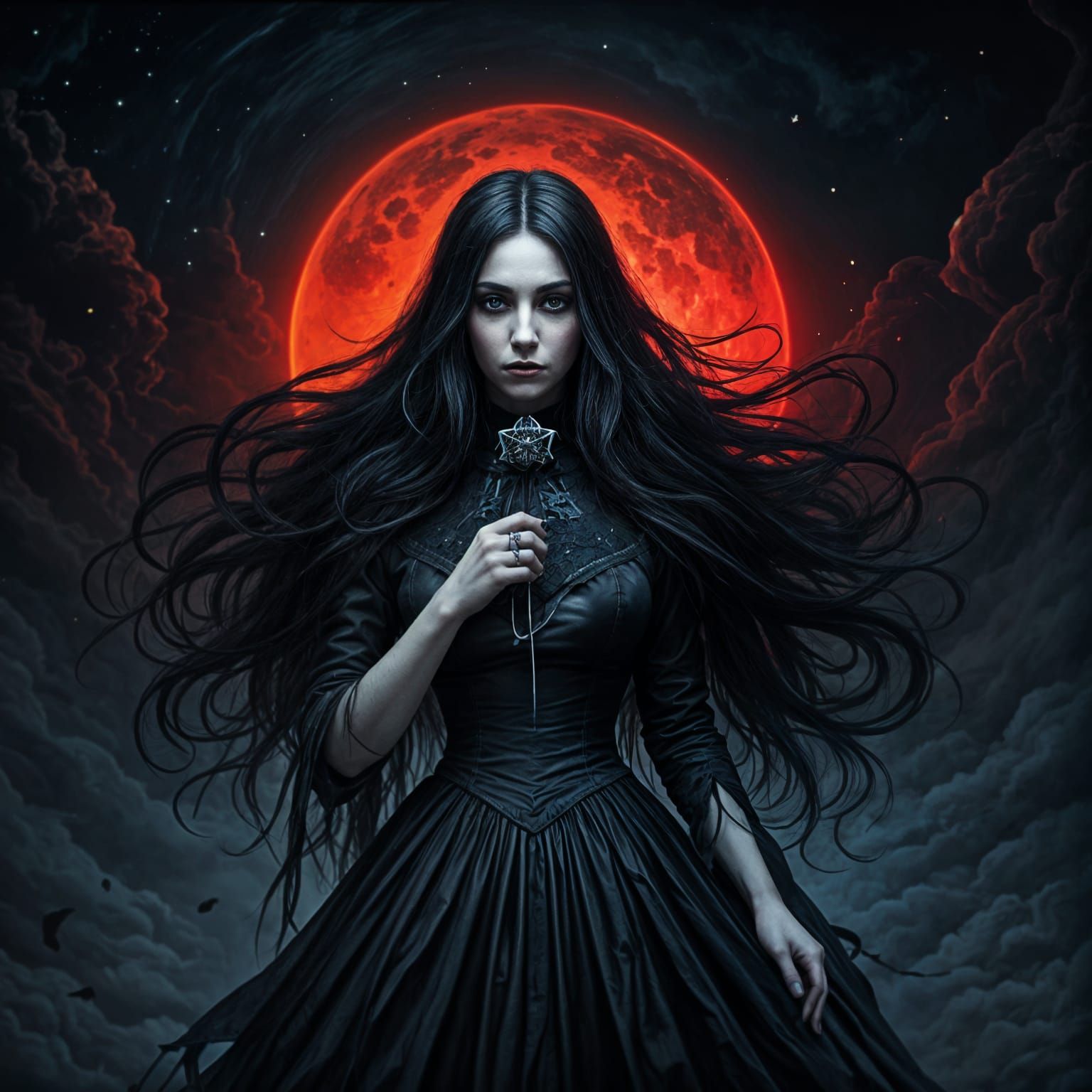 Gothic Metal Album Cover in Dark Romantic Style