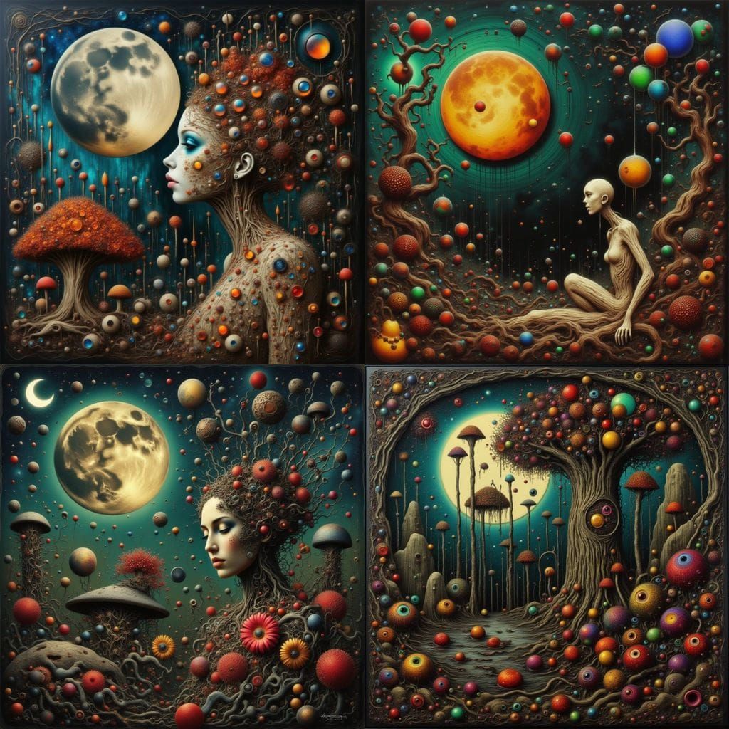 Surreal Crystal Landscape in Expressionist Style