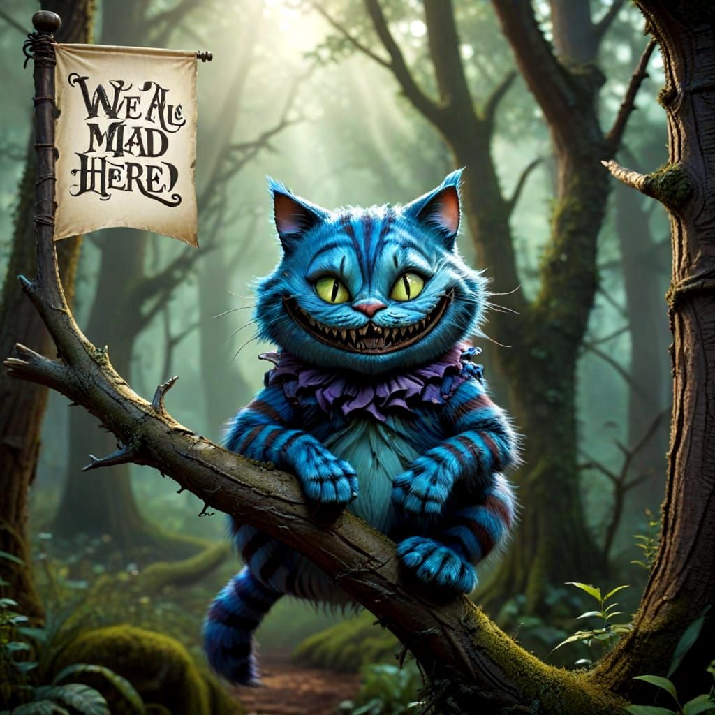 Creepy Cheshire Cat in Mad Forest