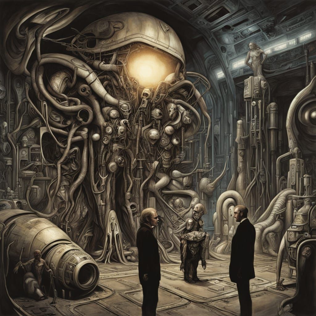 Surreal Prunella Modularis in Industrial Futurist Style