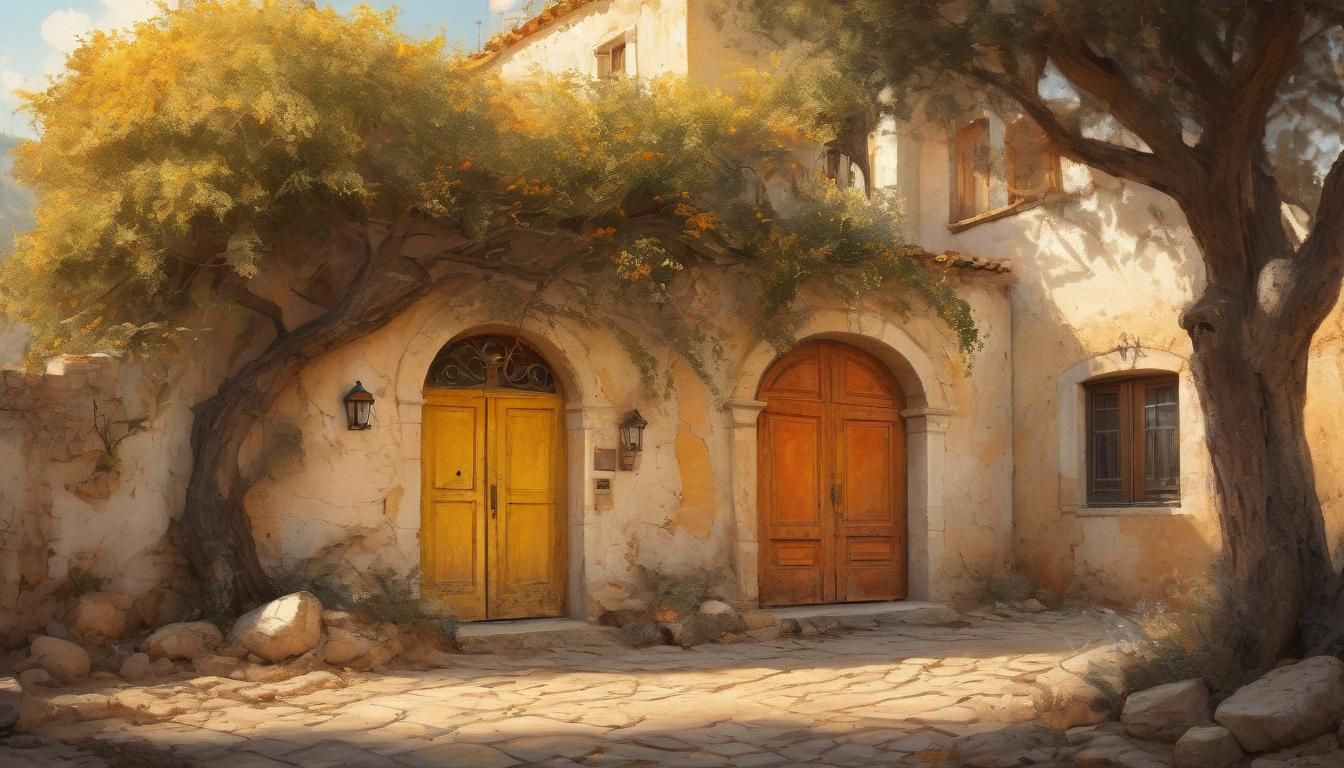 Ancient Mediterranean Abodes in Golden Hour