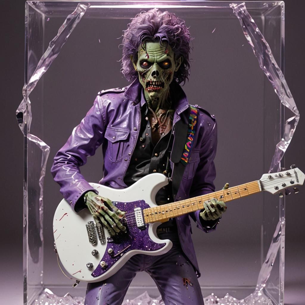 Zombie Prince in Crystal Cube: Hyperrealistic Digital Art