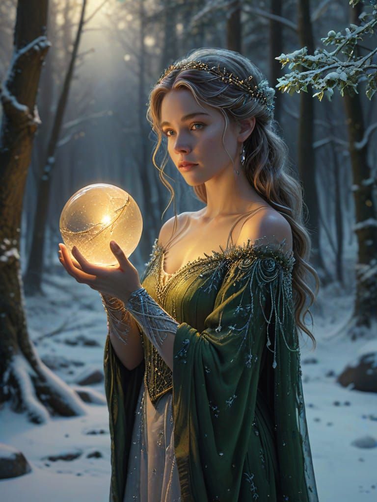 Sydney Sweeney as Elegant Elf Princess Amidst Winter Wonderl...
