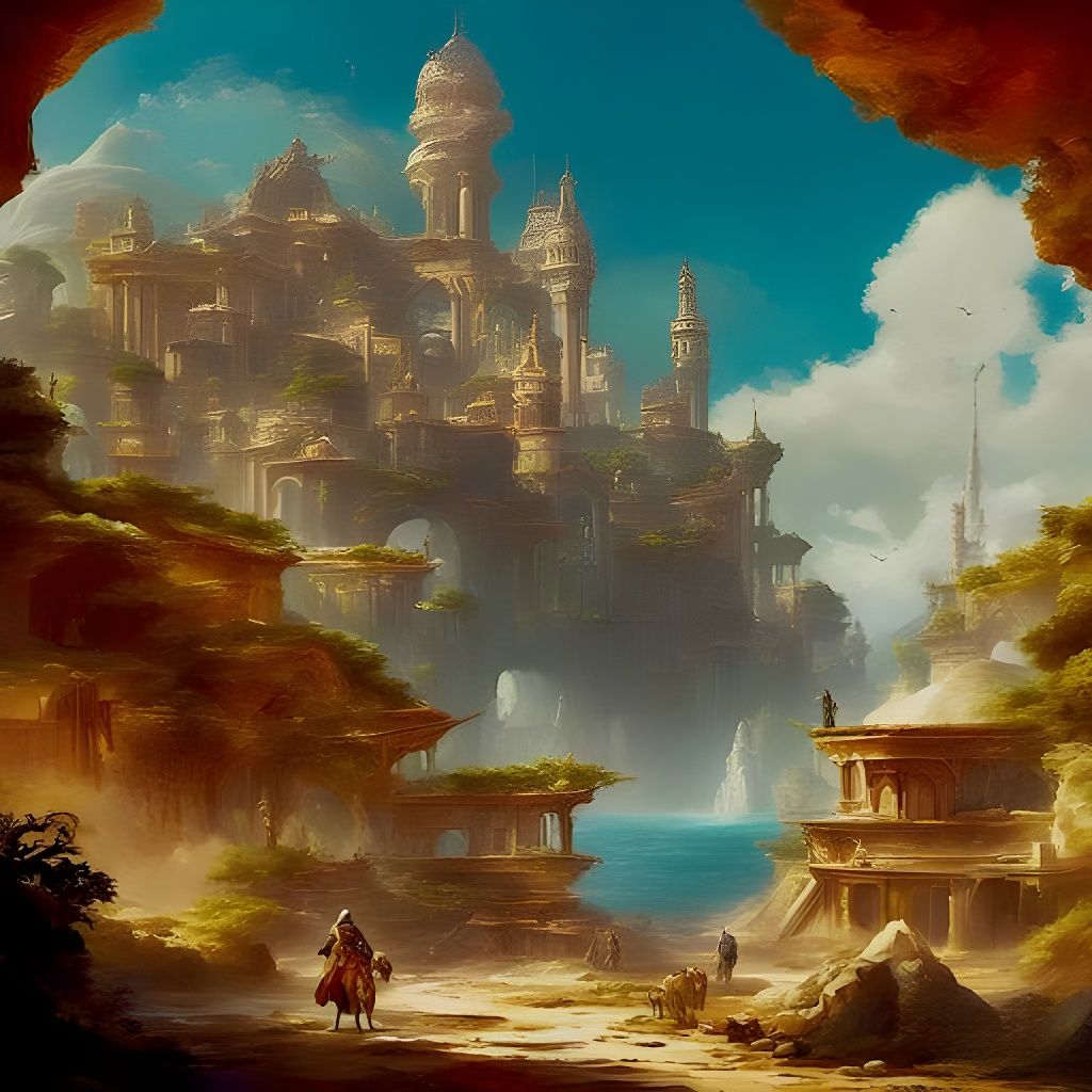 Ethereal Fantasy Landscape in Luminist Style