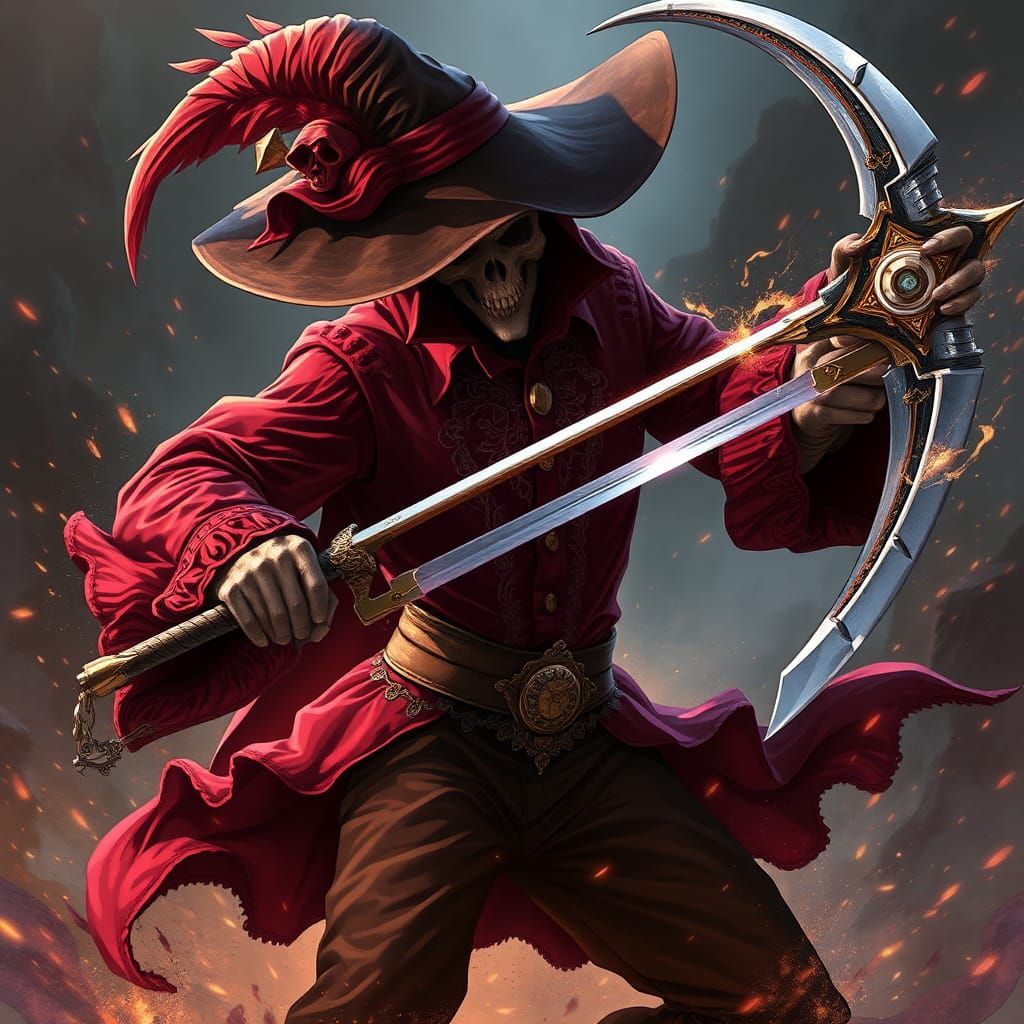 Grim Reaper Fashionista Battles Prince in 3D Anime Style