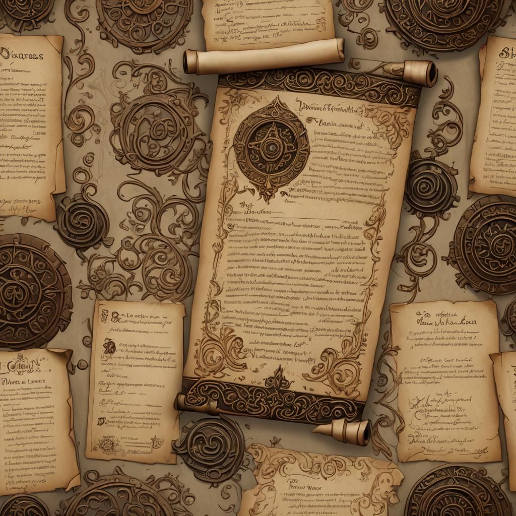 Magical Scroll of Fate in Medieval Shoujo Style